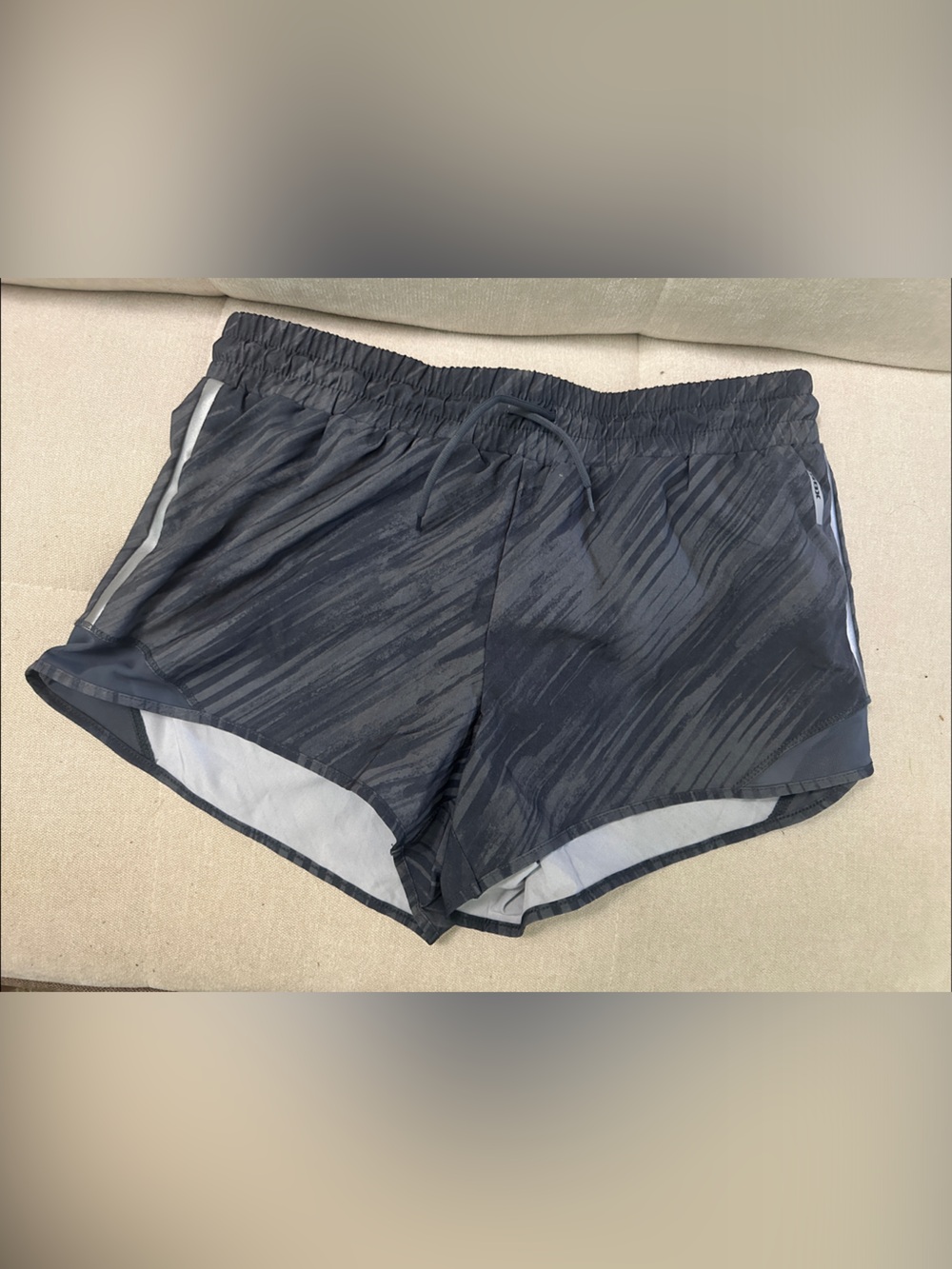RBX Women's Black Striped Athletic Shorts